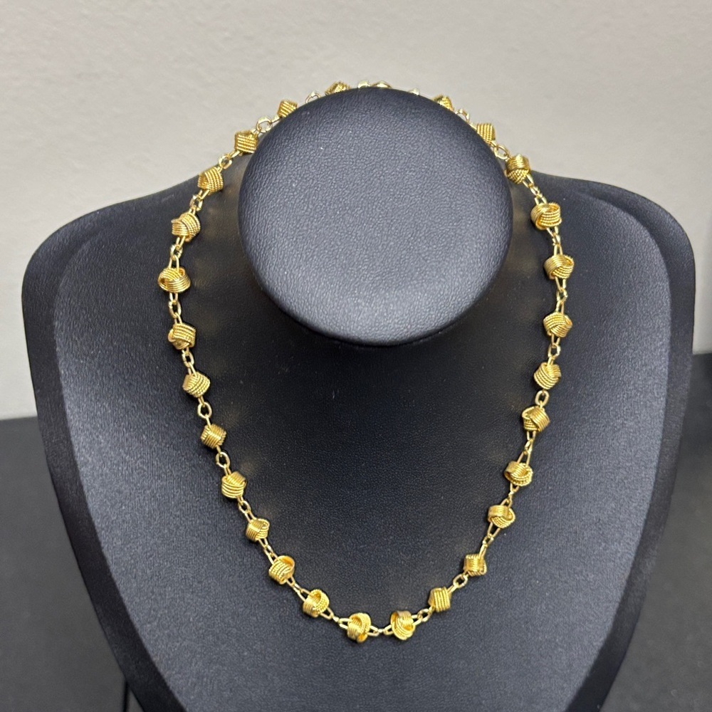 Vintage Knot Gold Tone Choker Necklace Retro